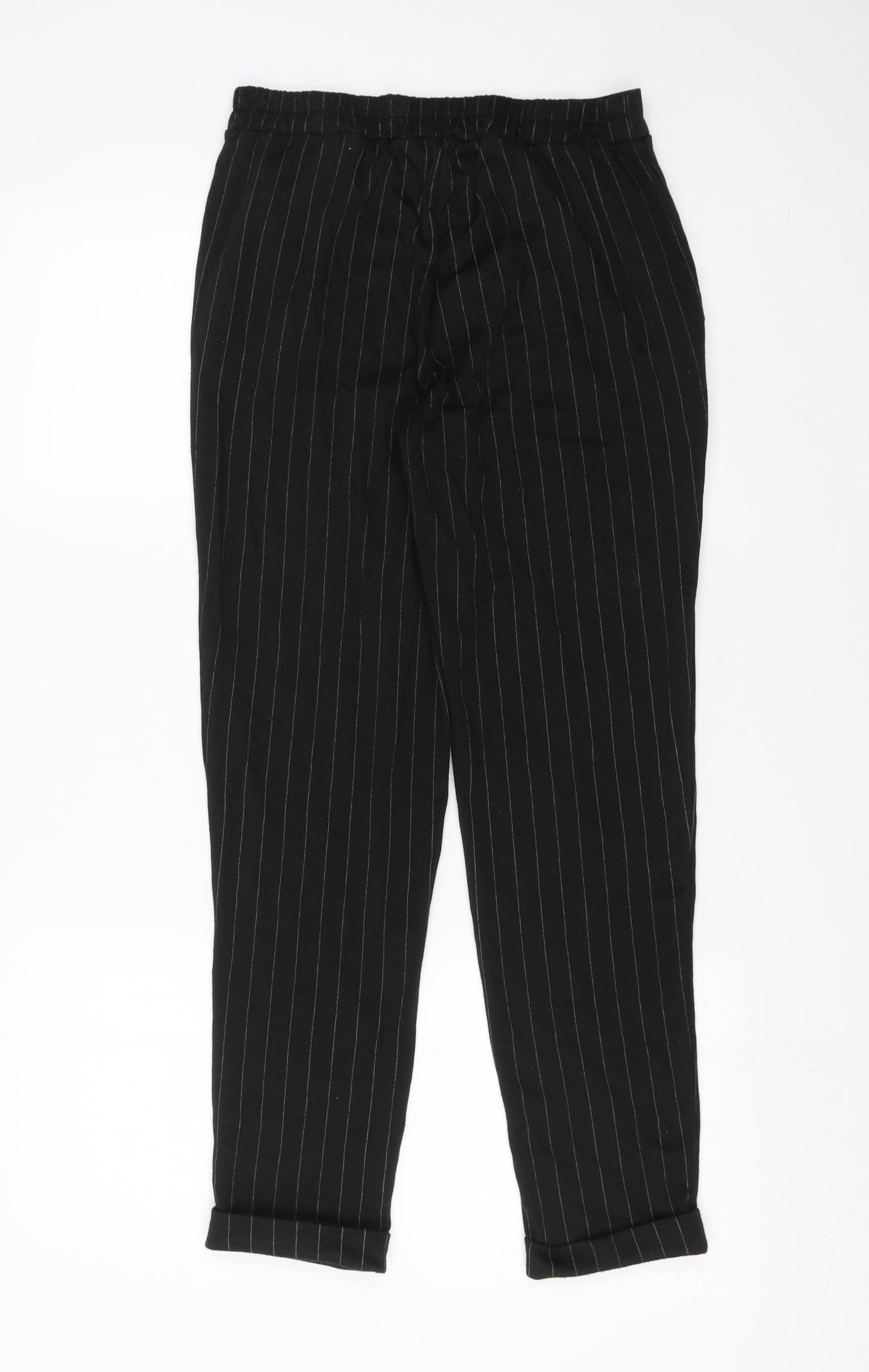 Primark Womens Black Striped  Trousers  Size 10 L27 in