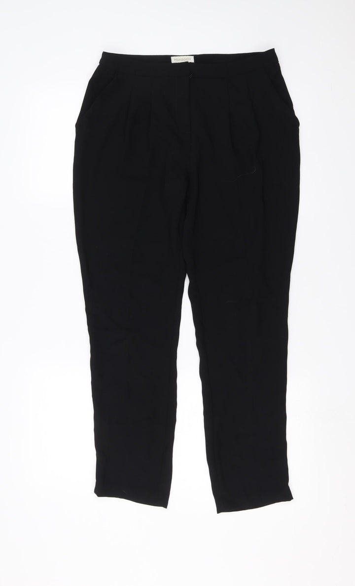 Monsoon Womens Black Trousers Size 8 L27 in
