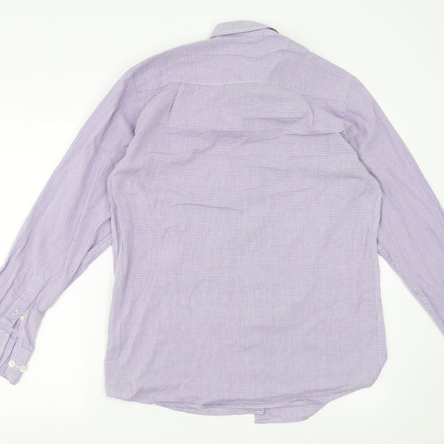 Cedar Wood State Mens Purple Check   Button-Up Size 15.5