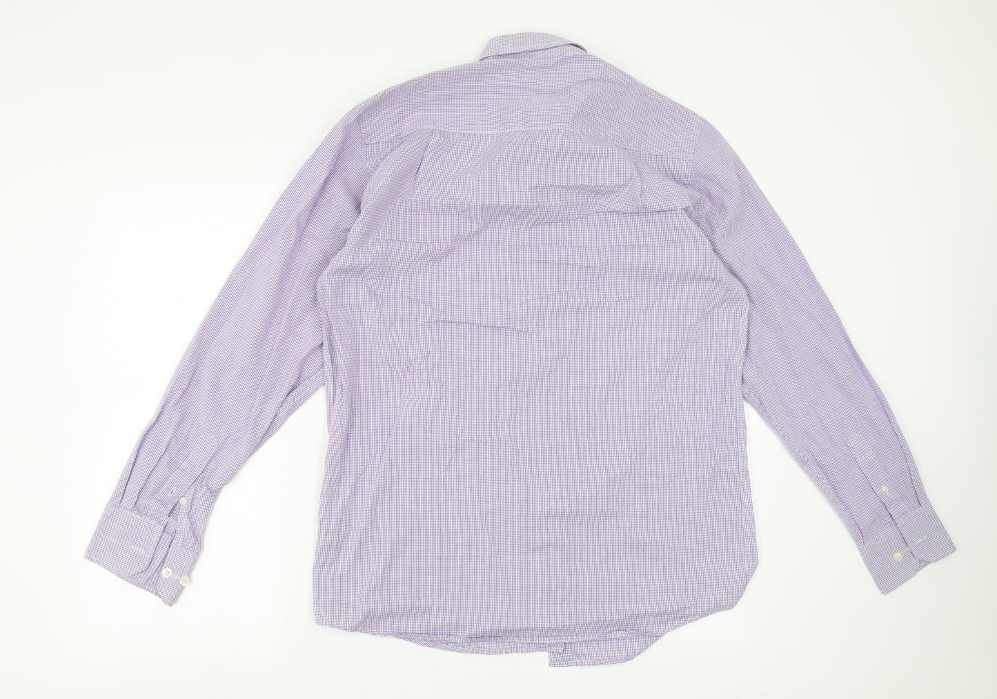 Cedar Wood State Mens Purple Check   Button-Up Size 15.5