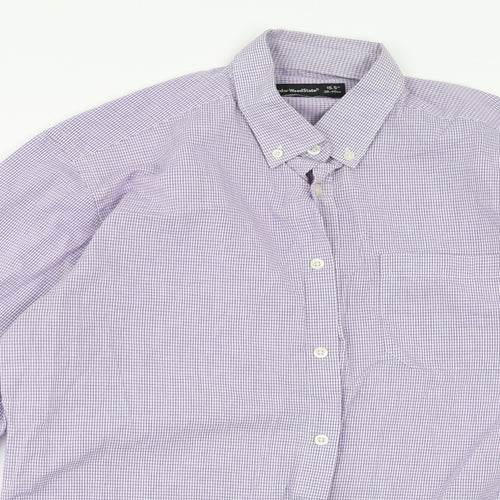 Cedar Wood State Mens Purple Check   Button-Up Size 15.5