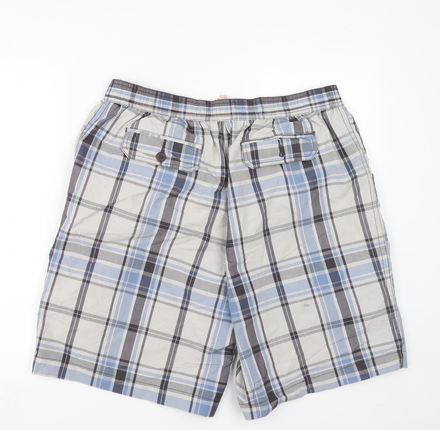 F&F Mens Blue Check  Bermuda Shorts Size L - swim short