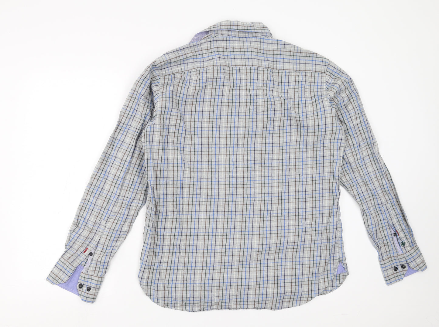 Marks and Spencer Mens Grey Check   Button-Up Size M