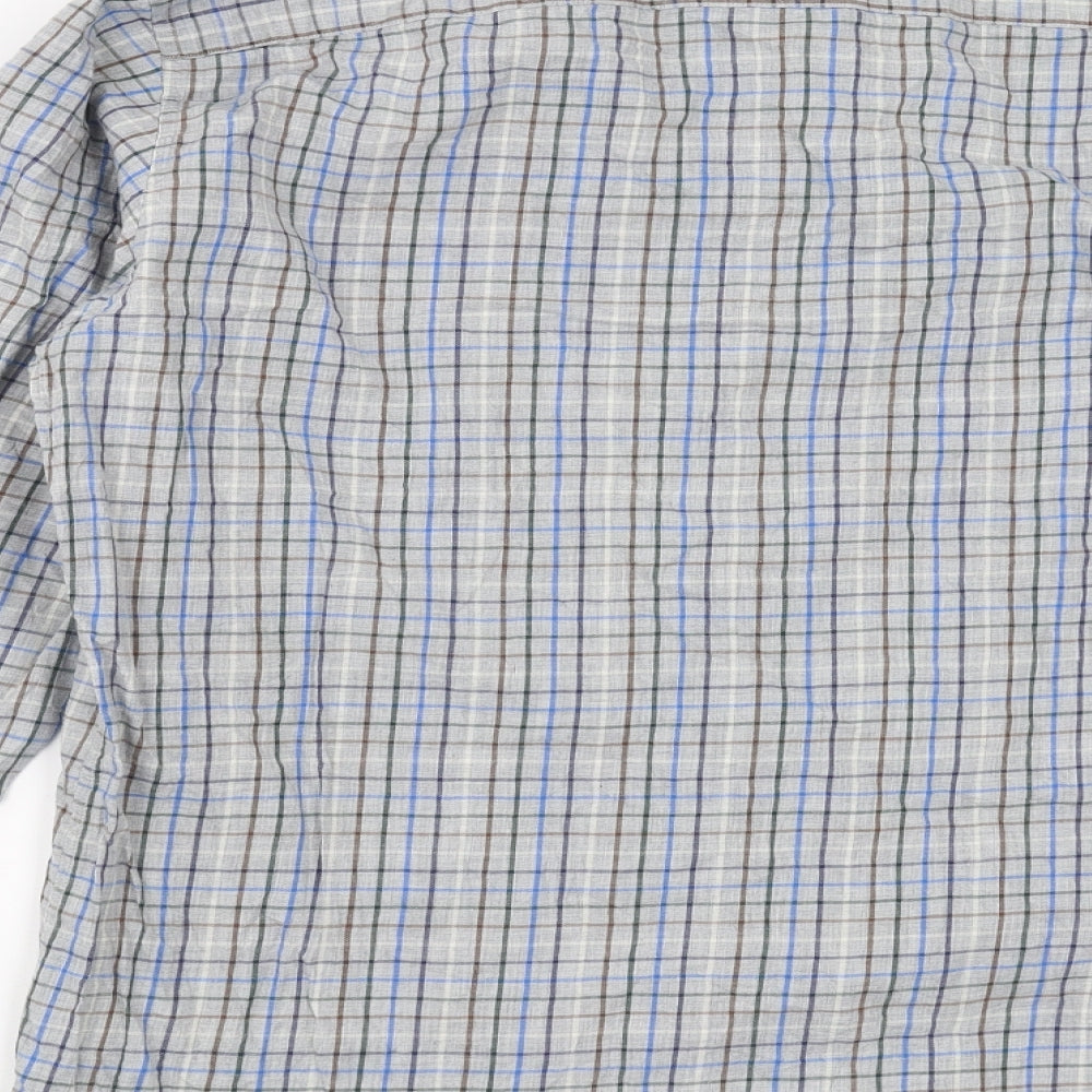 Marks and Spencer Mens Grey Check   Button-Up Size M