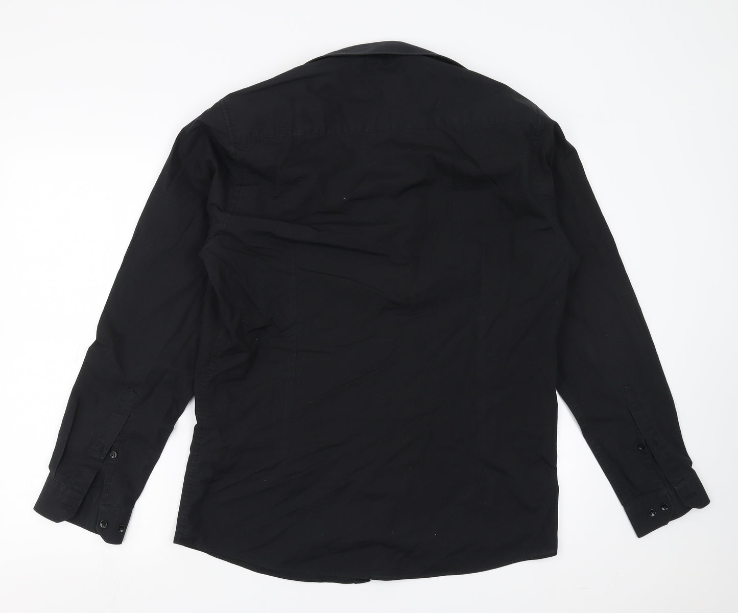 B&W Mens Black    Button-Up Size 16