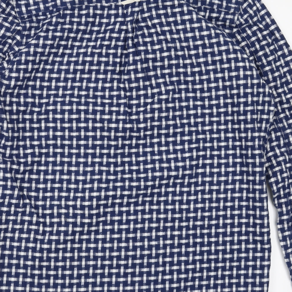River Island Mens Blue Check   Button-Up Size M