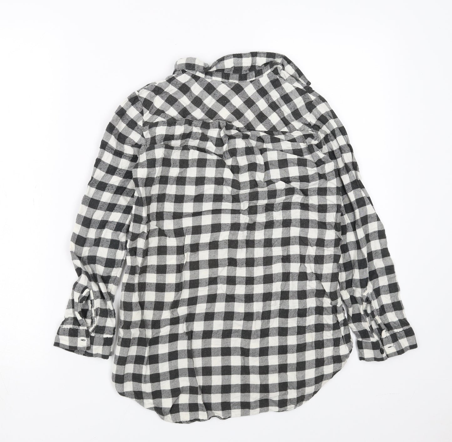 H&M Girls Black Check  Basic Button-Up Size 8-9 Years