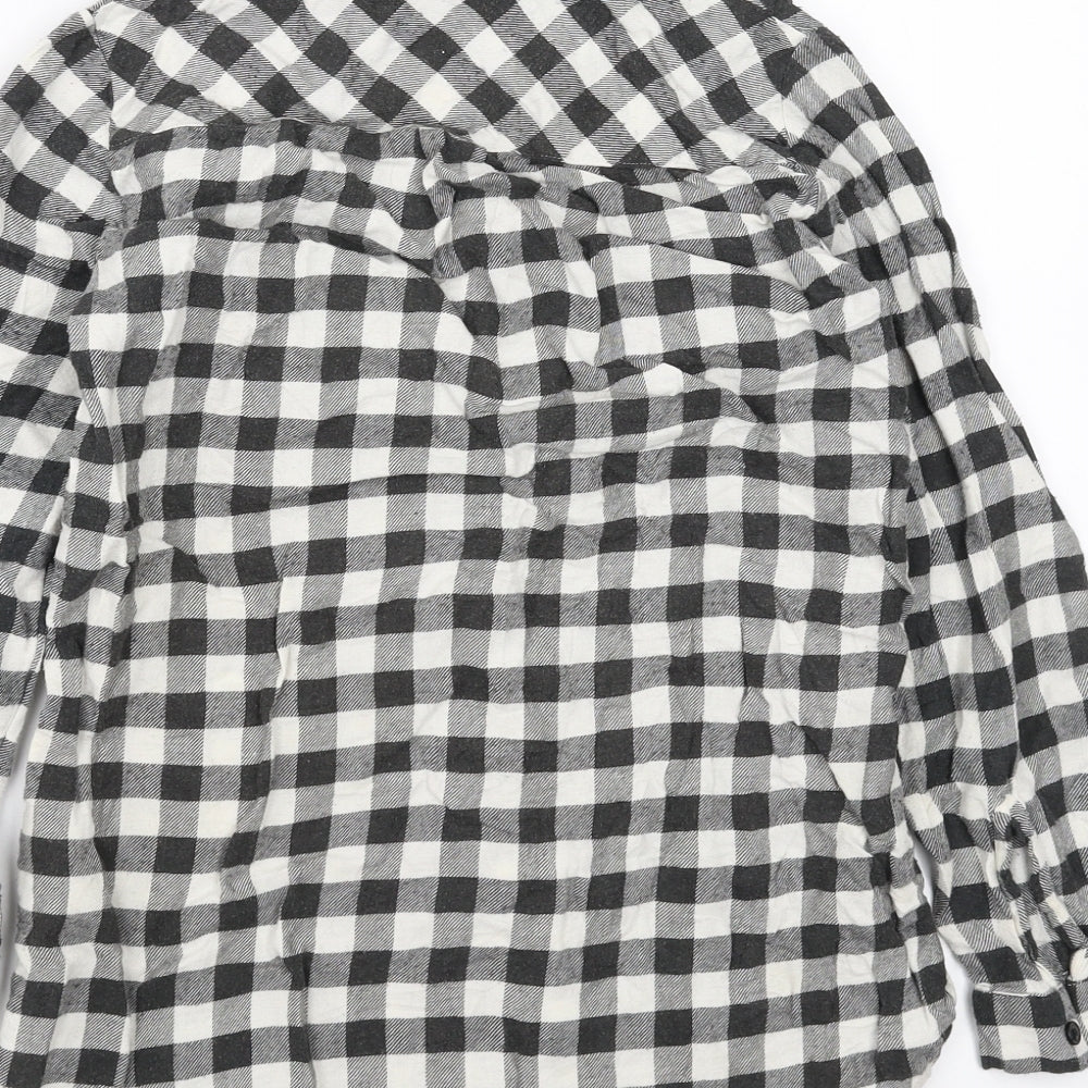 H&M Girls Black Check  Basic Button-Up Size 8-9 Years