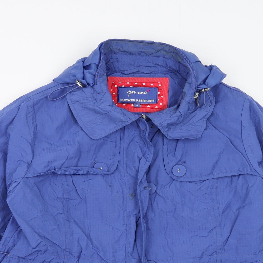 Marks and Spencer Womens Blue   Rain Coat Jacket Size 14