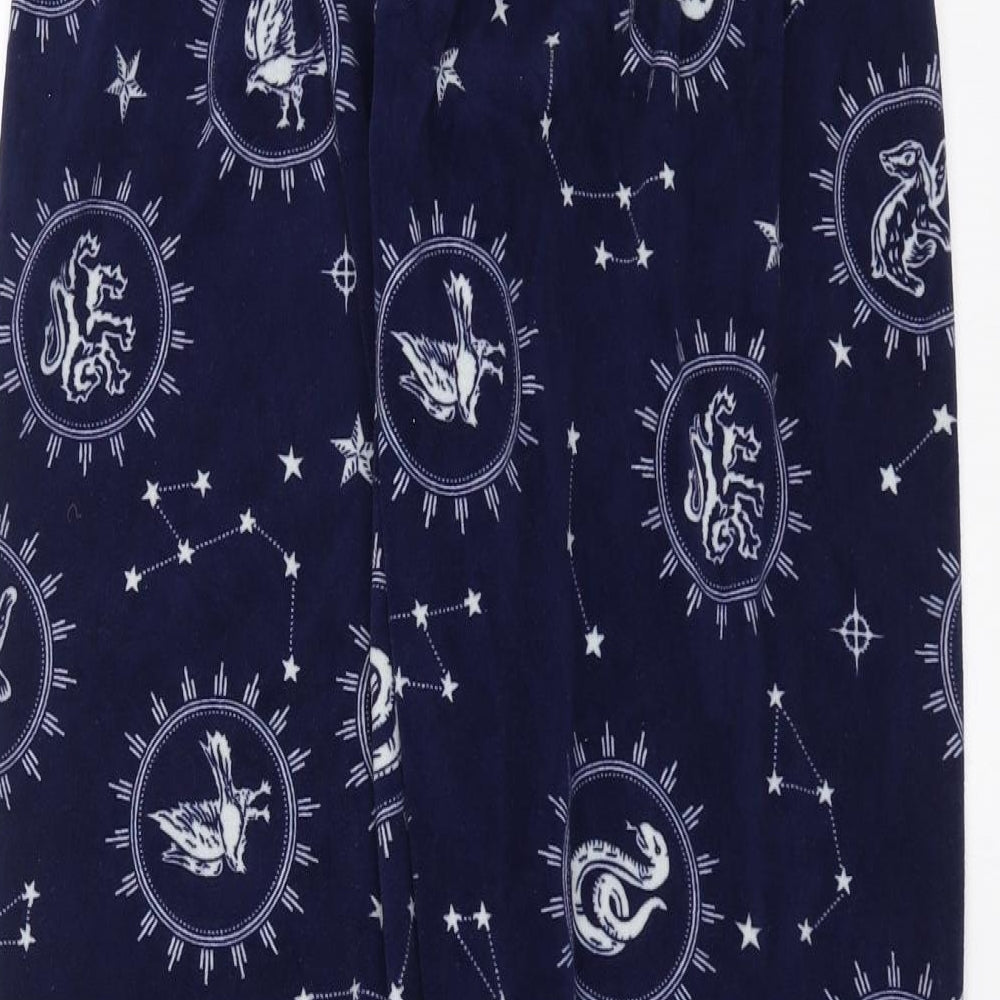 Primark Womens Blue Solid Fleece  Pyjama Pants Size S  - Harry potter