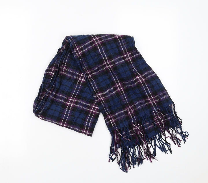 Preworn Womens Blue Plaid   Scarf