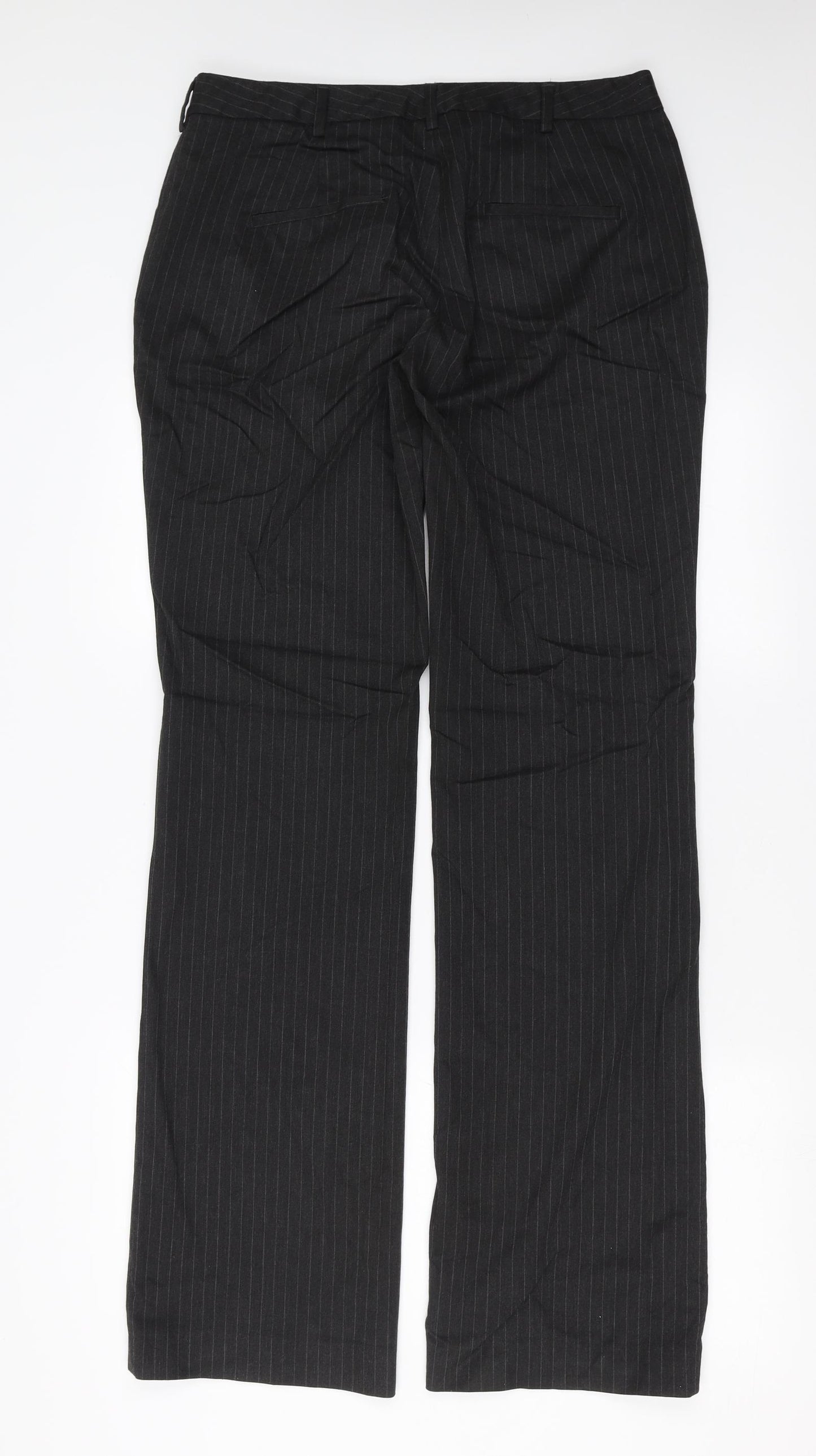 Zara Womens Grey Striped  Trousers  Size 14 L34 in
