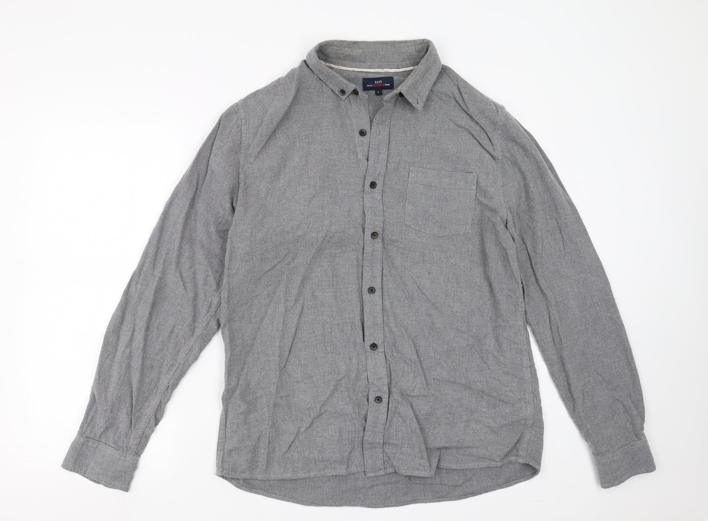 Easy Mens Grey    Button-Up Size L