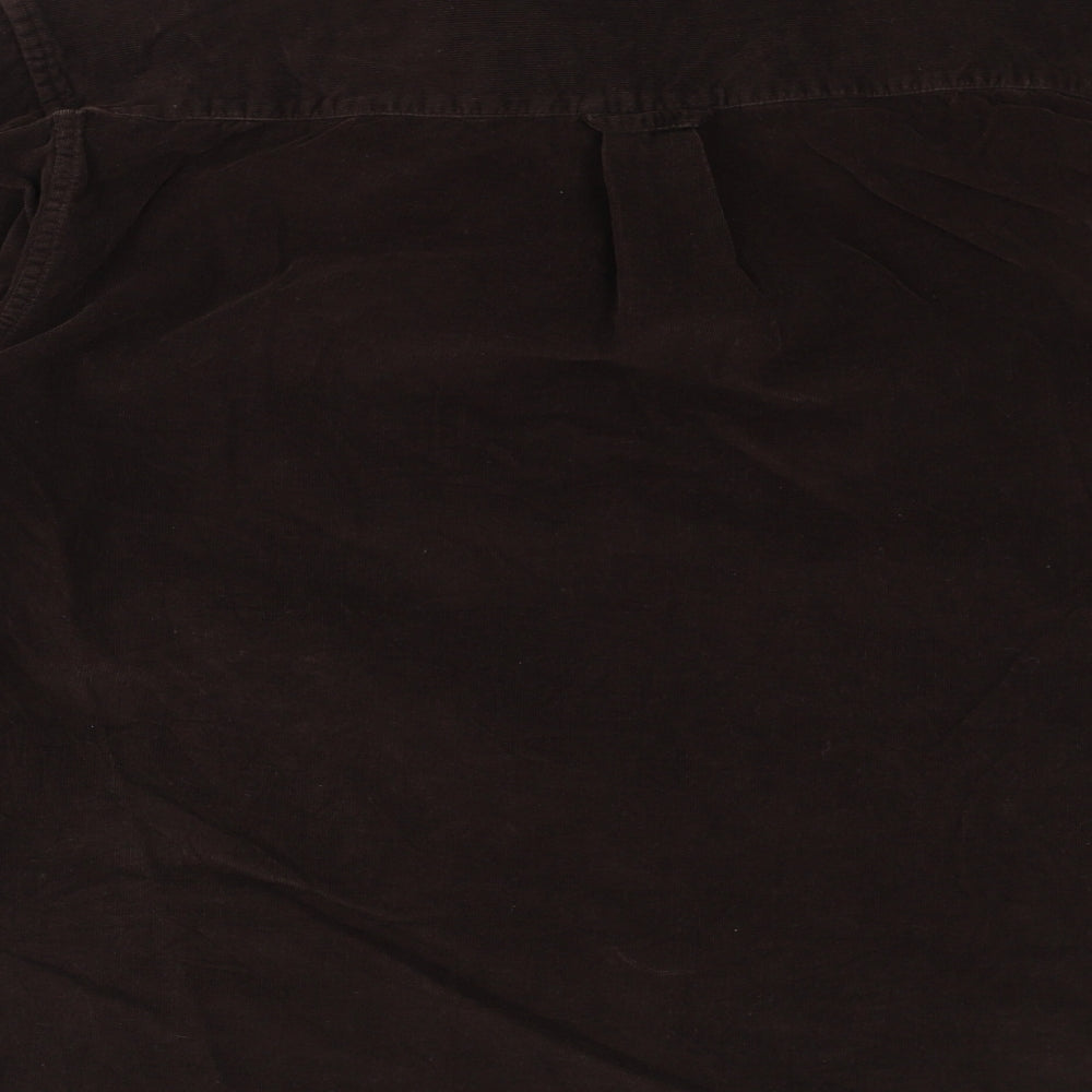 Melka Mens Brown  Corduroy  Button-Up Size S