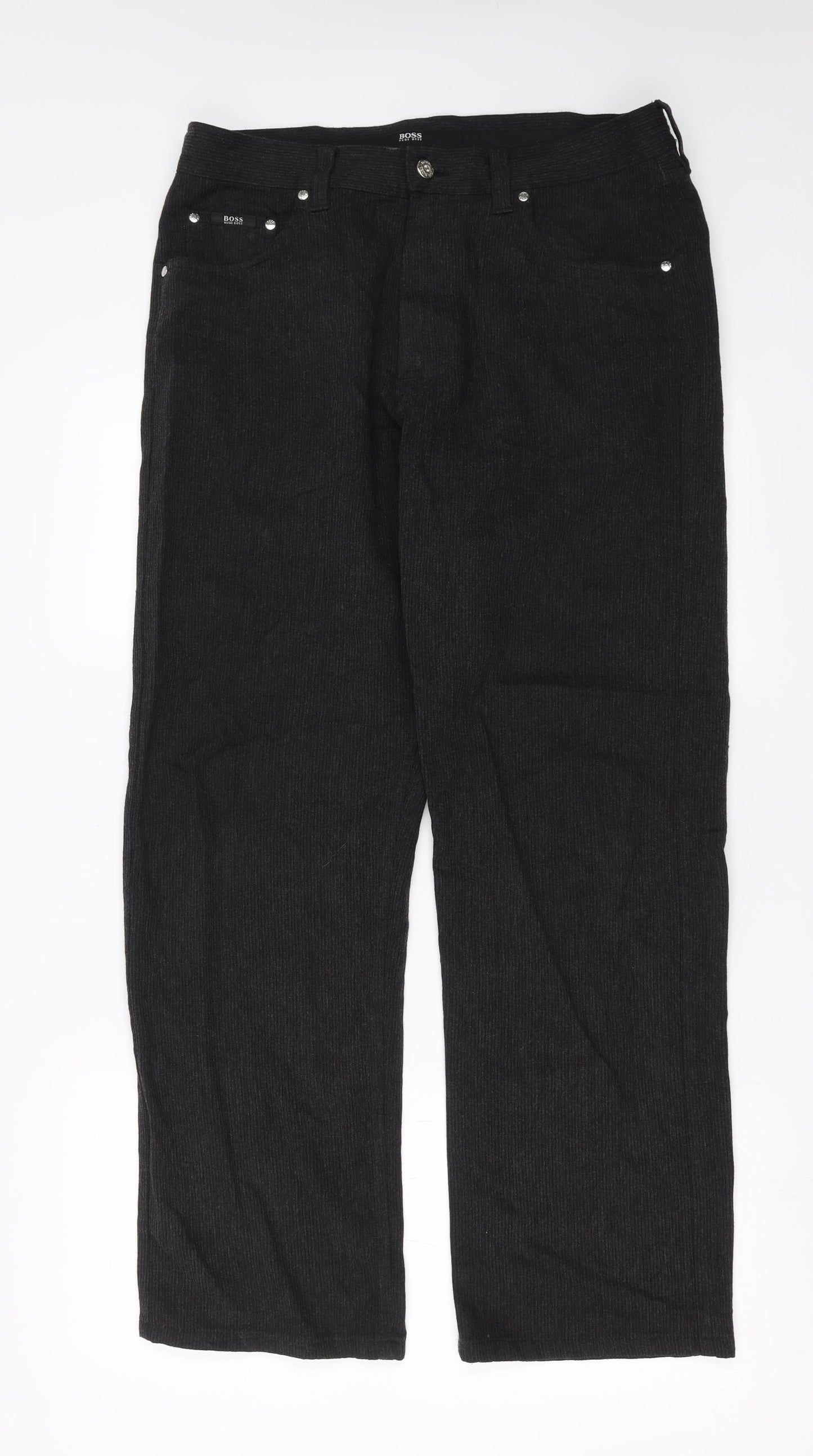 Boss Mens Grey Striped  Trousers  Size 34 in L30 in
