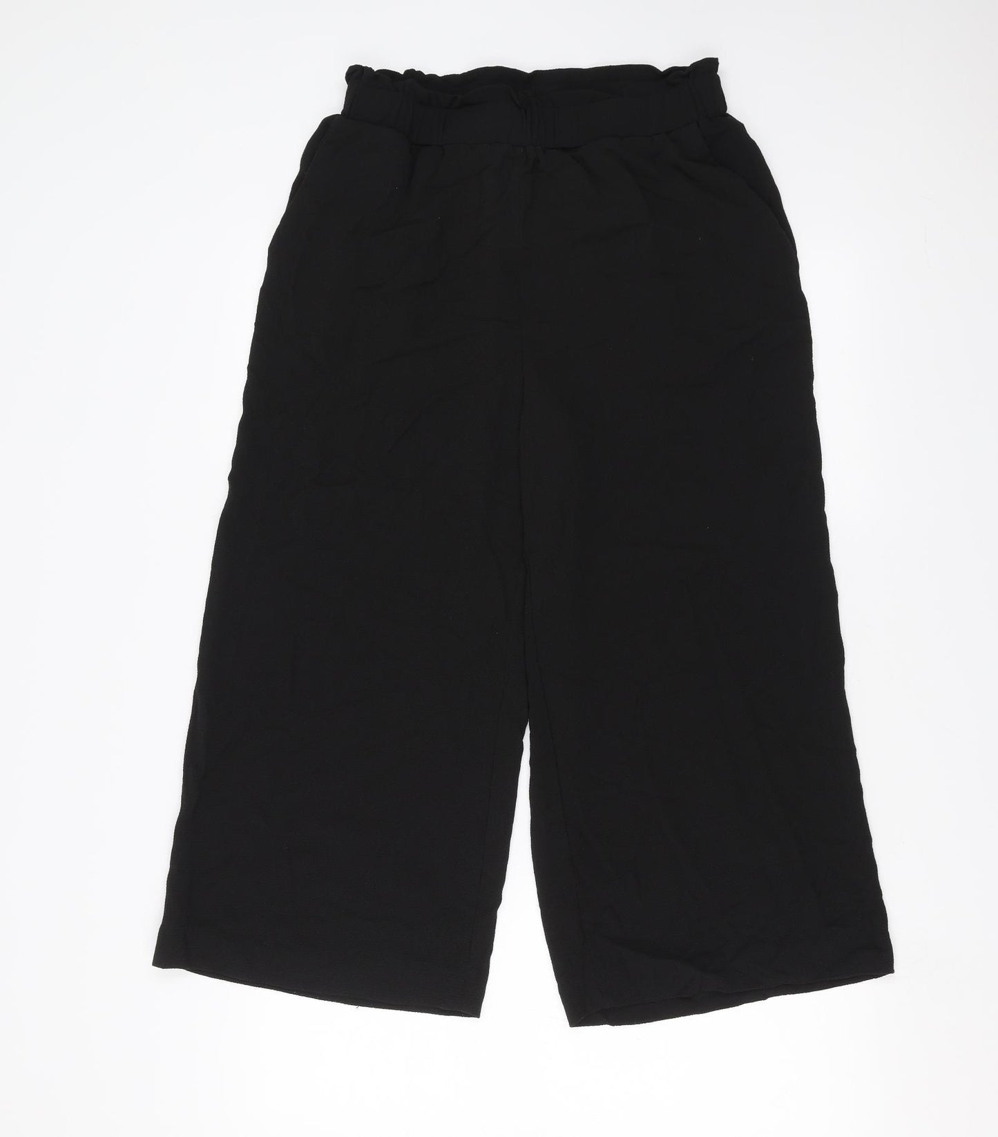 H&M Womens Black   Cropped Trousers Size 14 L23 in