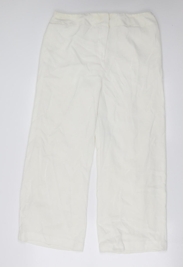 Ann Harvey Womens Ivory Trousers Size 16 L27 in