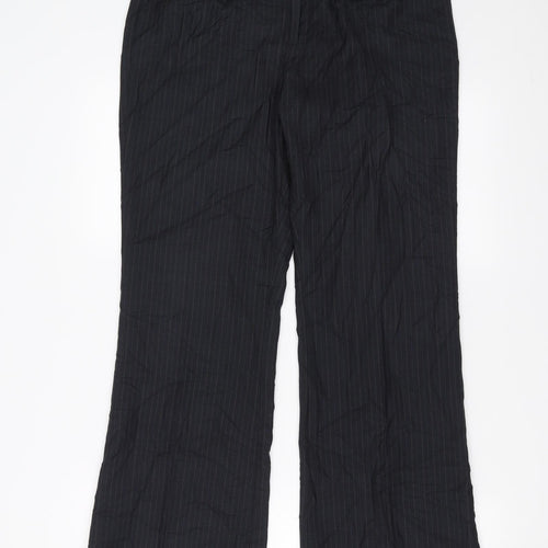 Sainsburys  Womens Black Striped  Trousers  Size 12 L30 in