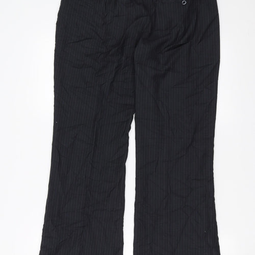 Sainsburys  Womens Black Striped  Trousers  Size 12 L30 in