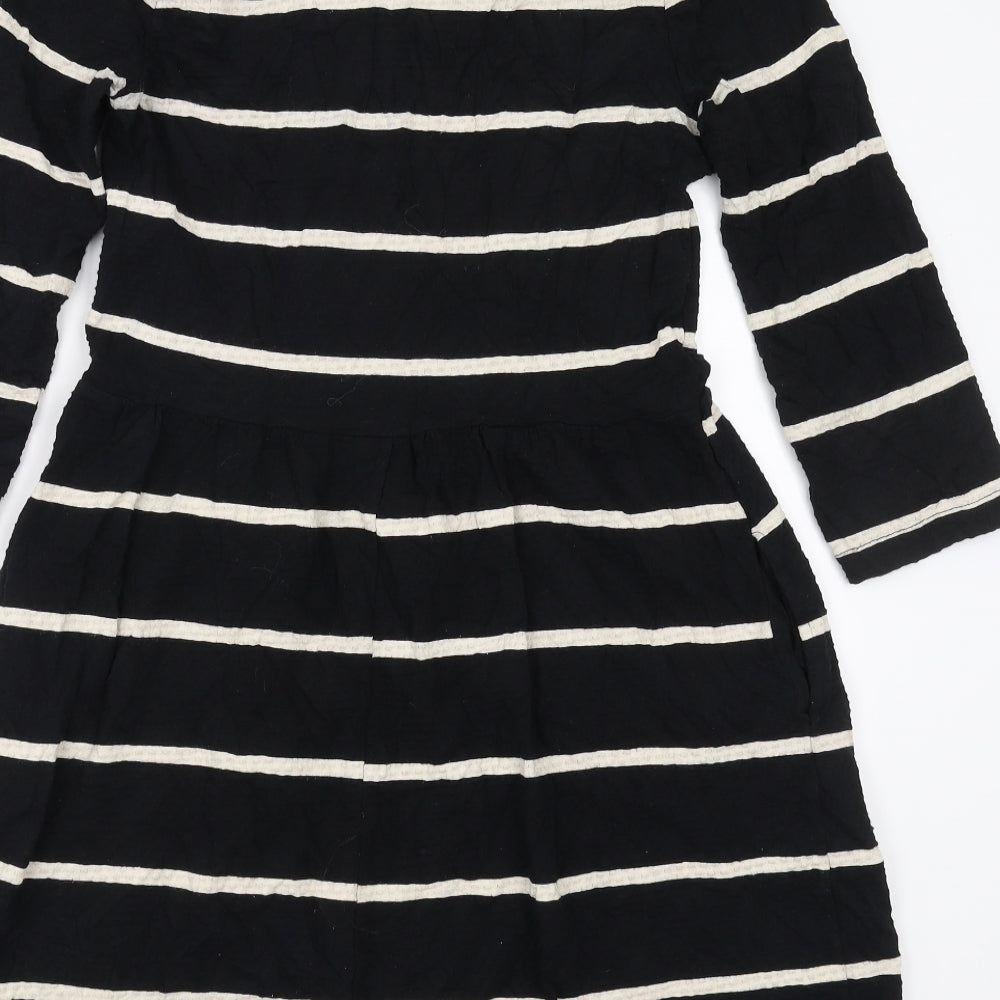 NEXT Womens Black Striped  Fit & Flare  Size 8