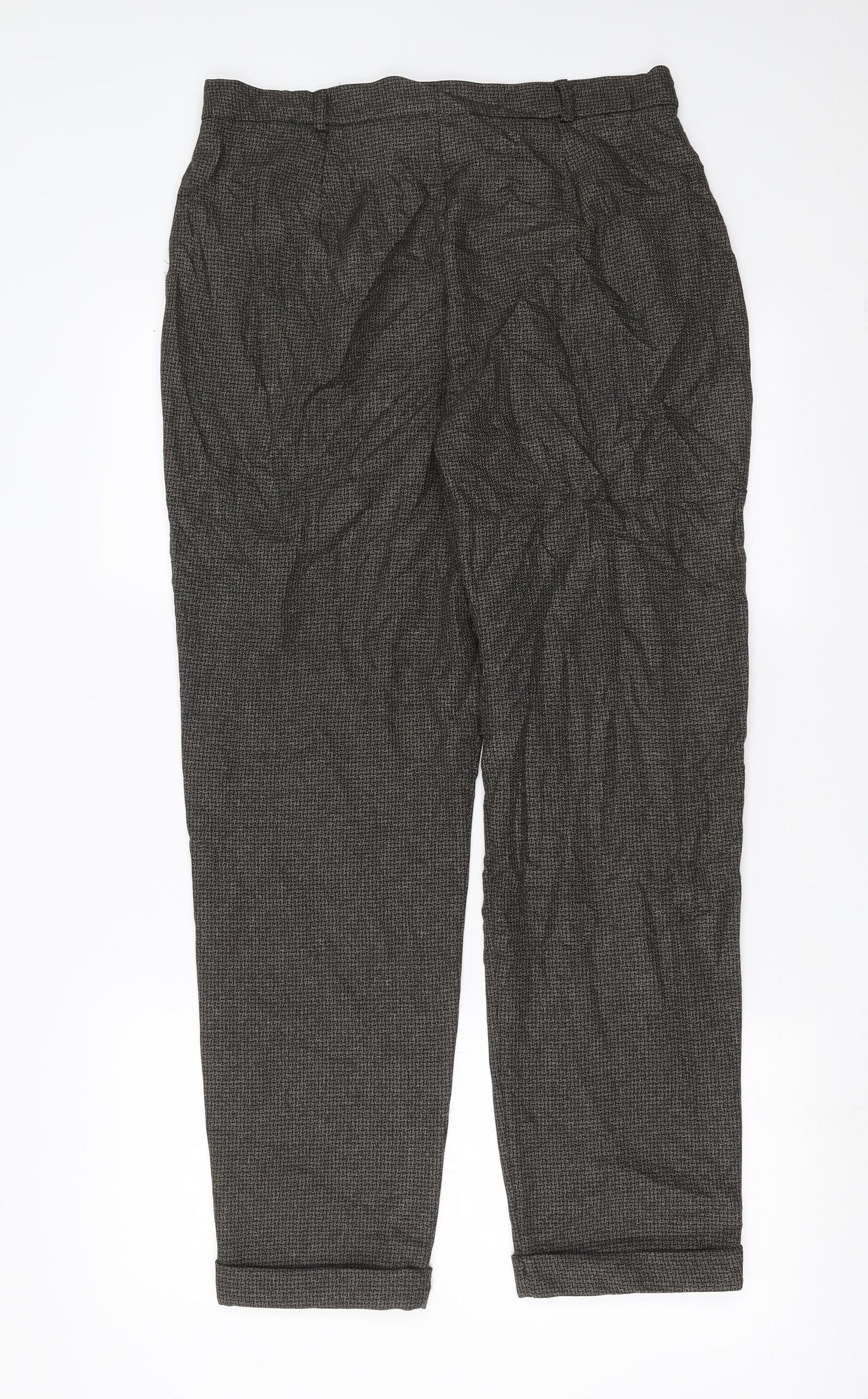 Primark Womens Brown Geometric  Trousers  Size 14 L29 in