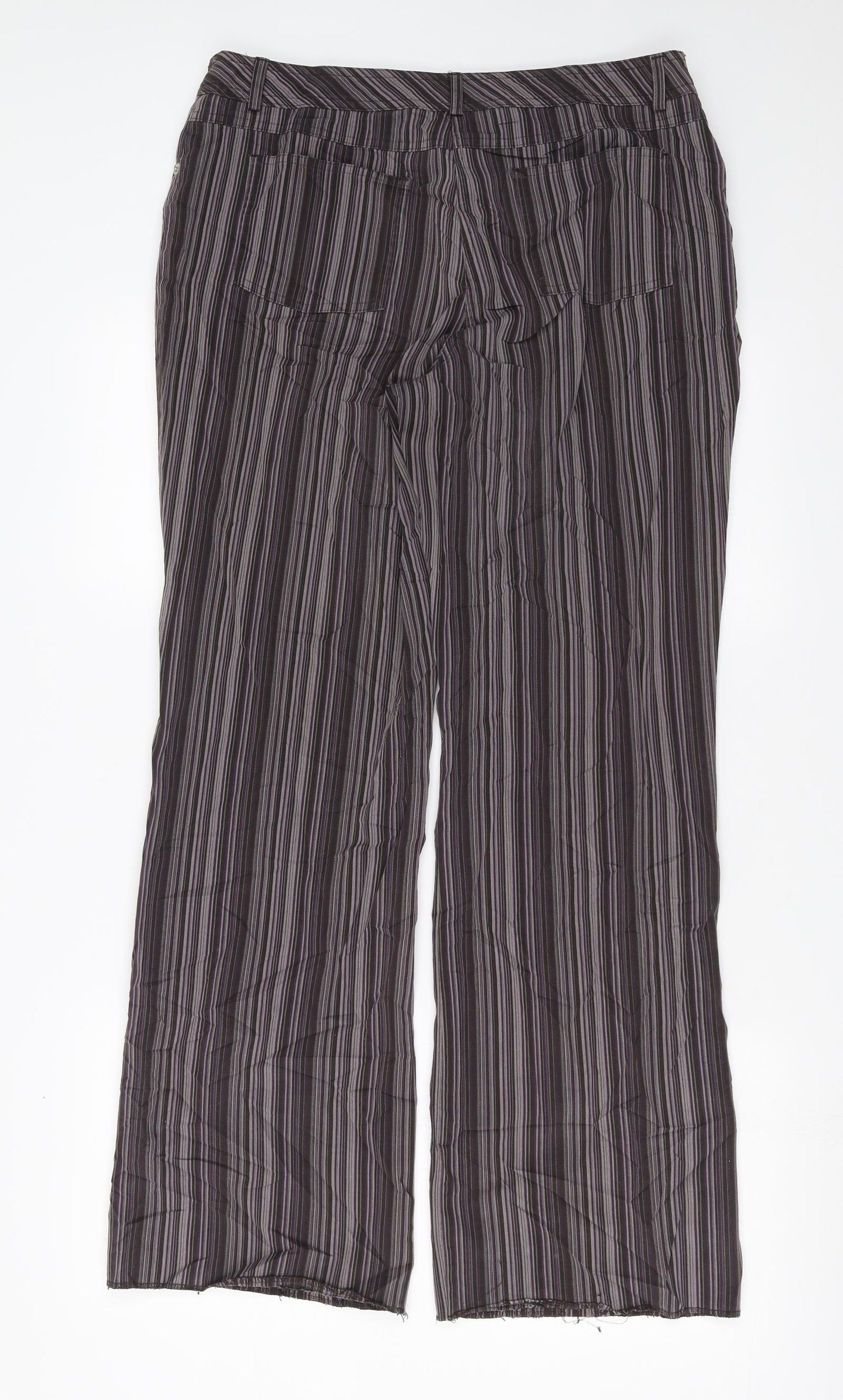 Bonmarché Womens Purple Striped  Trousers  Size 14 L30 in