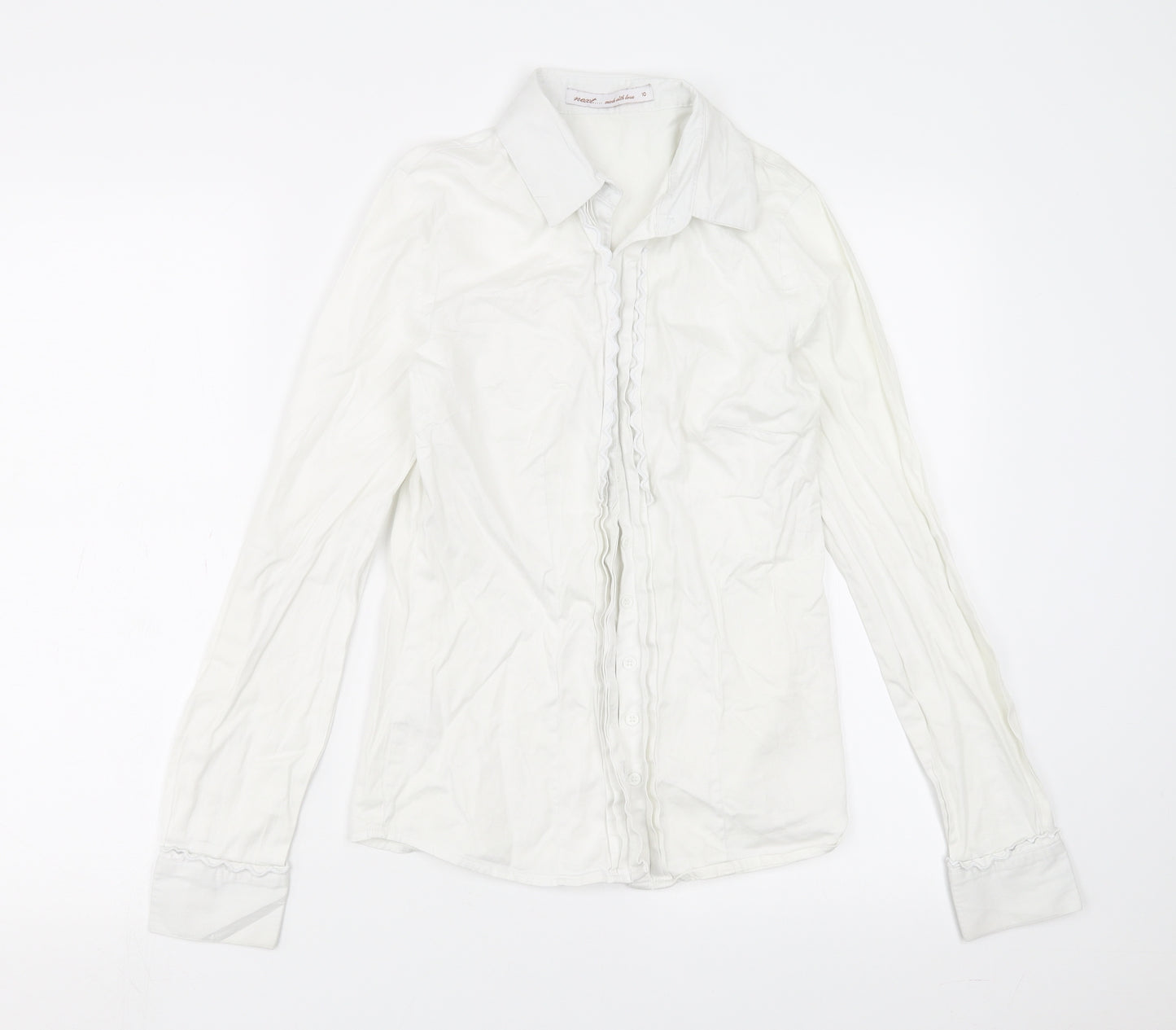 NEXT Womens White   Basic Button-Up Size 10