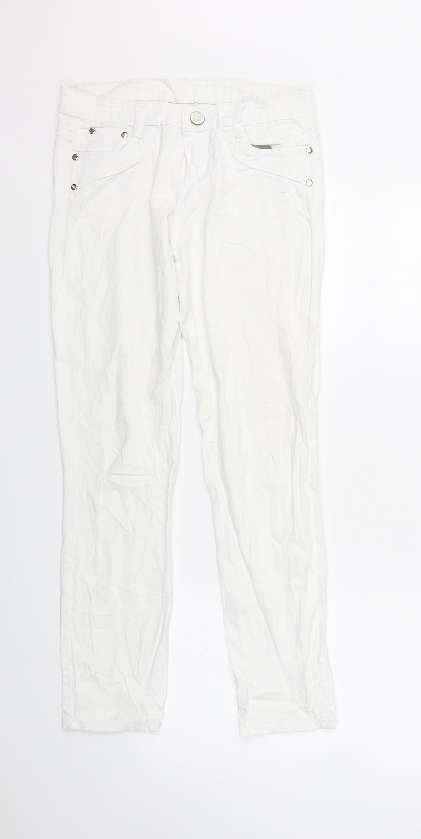Preworn Womens White  Denim Straight Jeans Size 27 L27 in