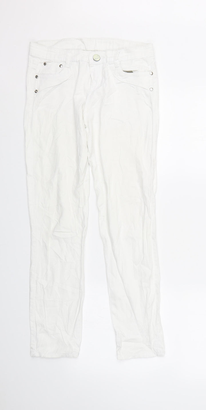 Preworn Womens White  Denim Straight Jeans Size 27 L27 in