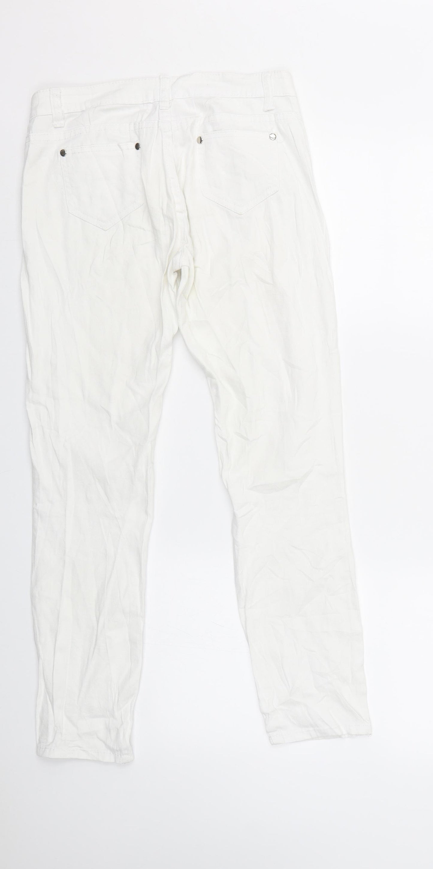Preworn Womens White  Denim Straight Jeans Size 27 L27 in