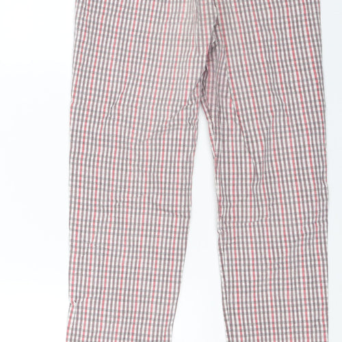 Preworn Womens Red Check Denim Straight Jeans Size 25 L26 in
