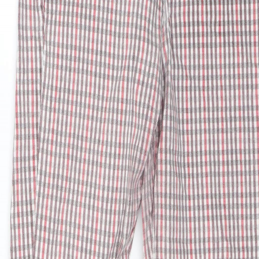 Preworn Womens Red Check Denim Straight Jeans Size 25 L26 in