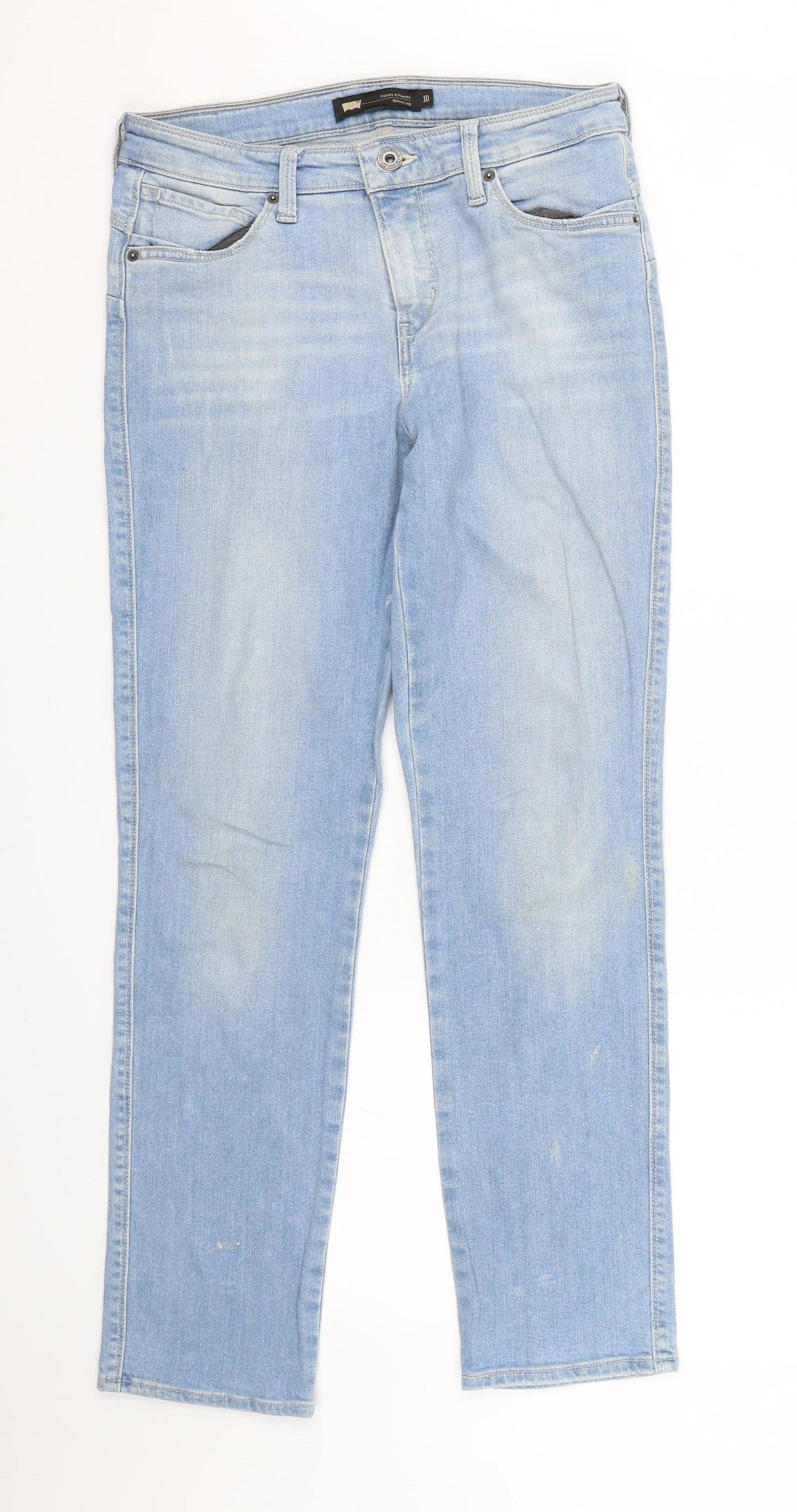 Levi Womens Blue  Denim Skinny Jeans Size 10 L28 in
