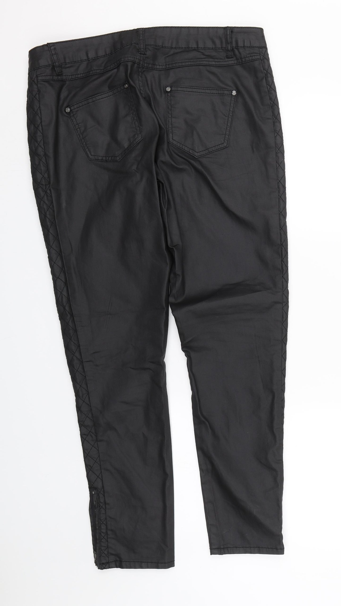 Primark Womens Black Argyle/Diamond  Skinny Jeans Size 16 L28 in
