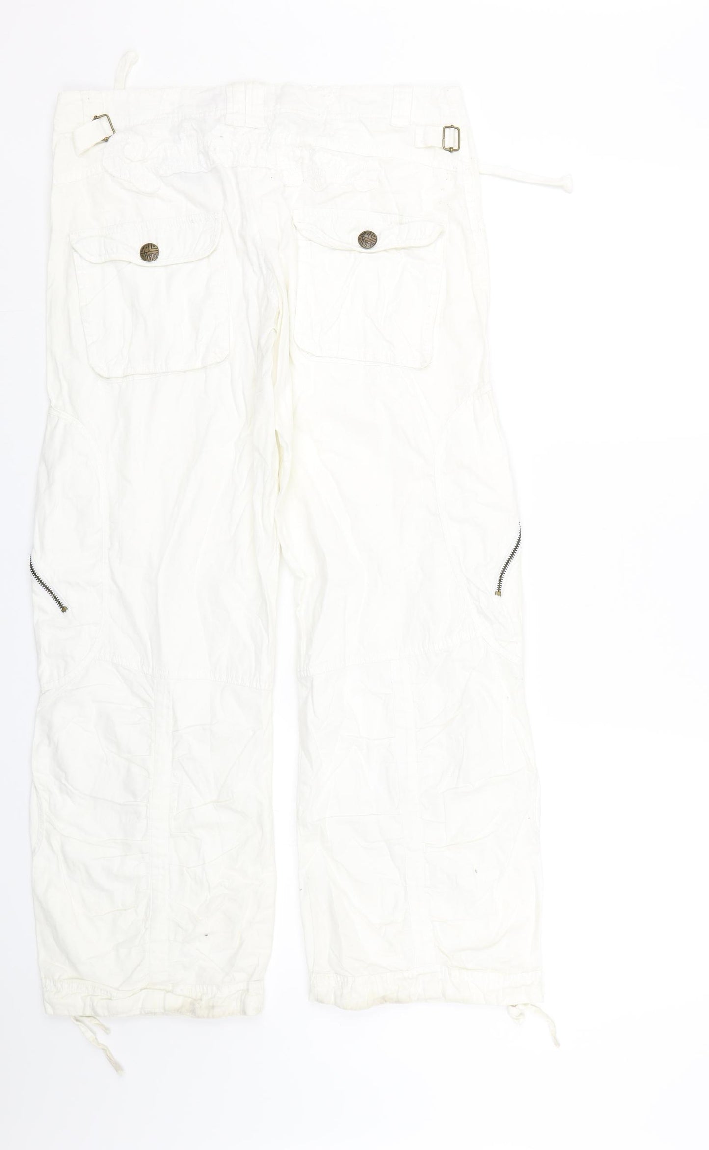 Golddigga Womens White   Cropped Trousers Size 30 L27 in