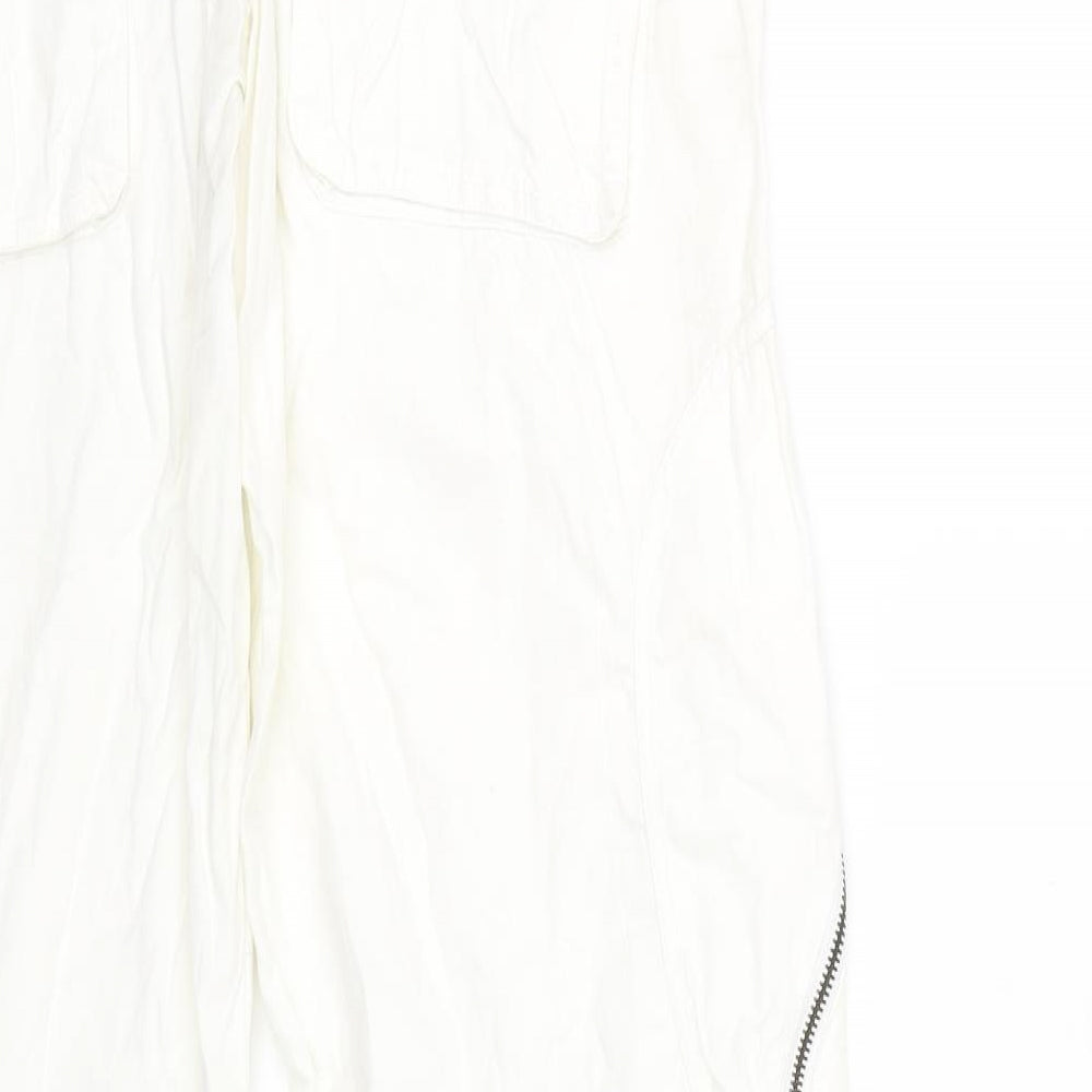 Golddigga Womens White   Cropped Trousers Size 30 L27 in