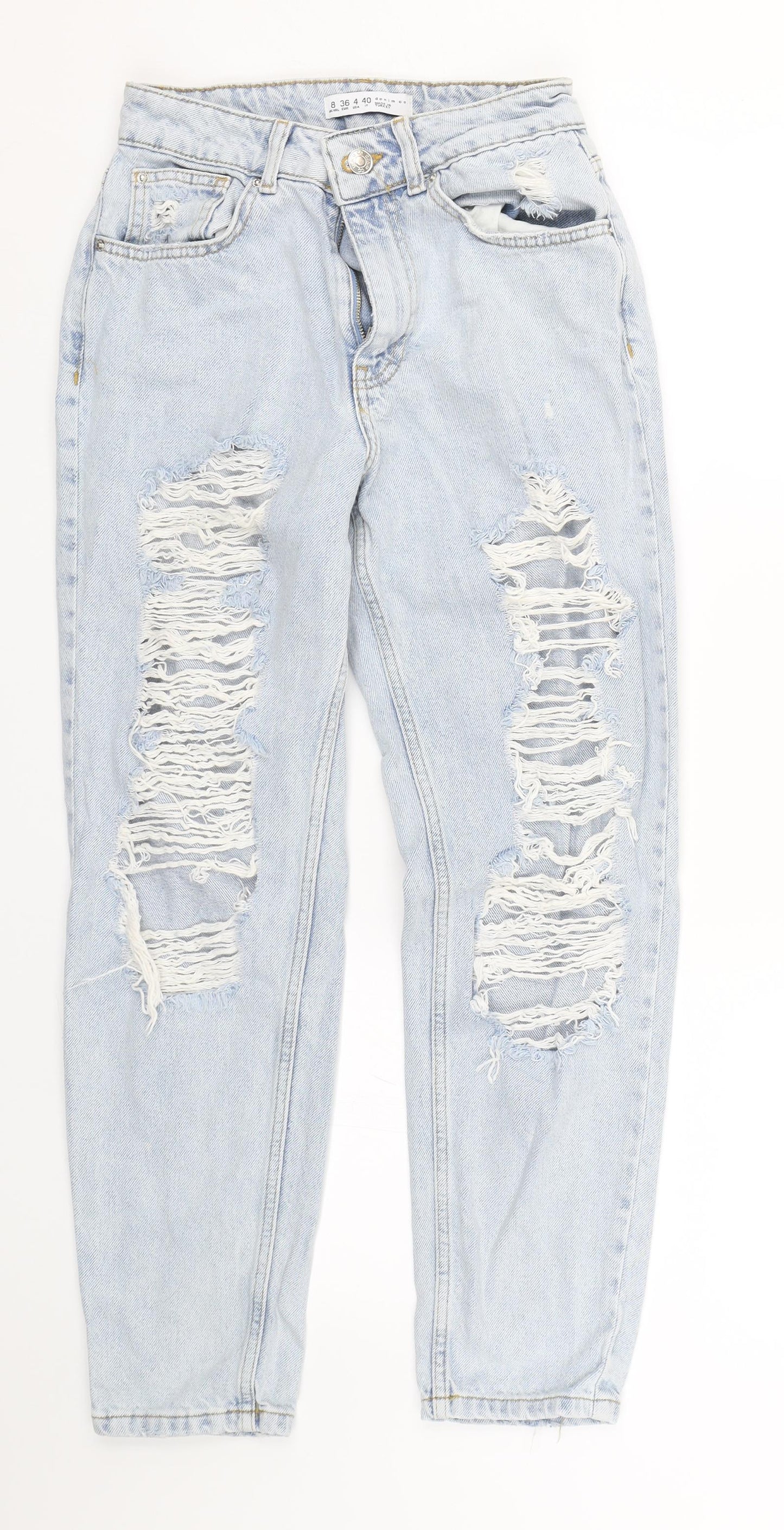 Denim co Womens Blue  Denim Mom Jeans Size 8 L24 in