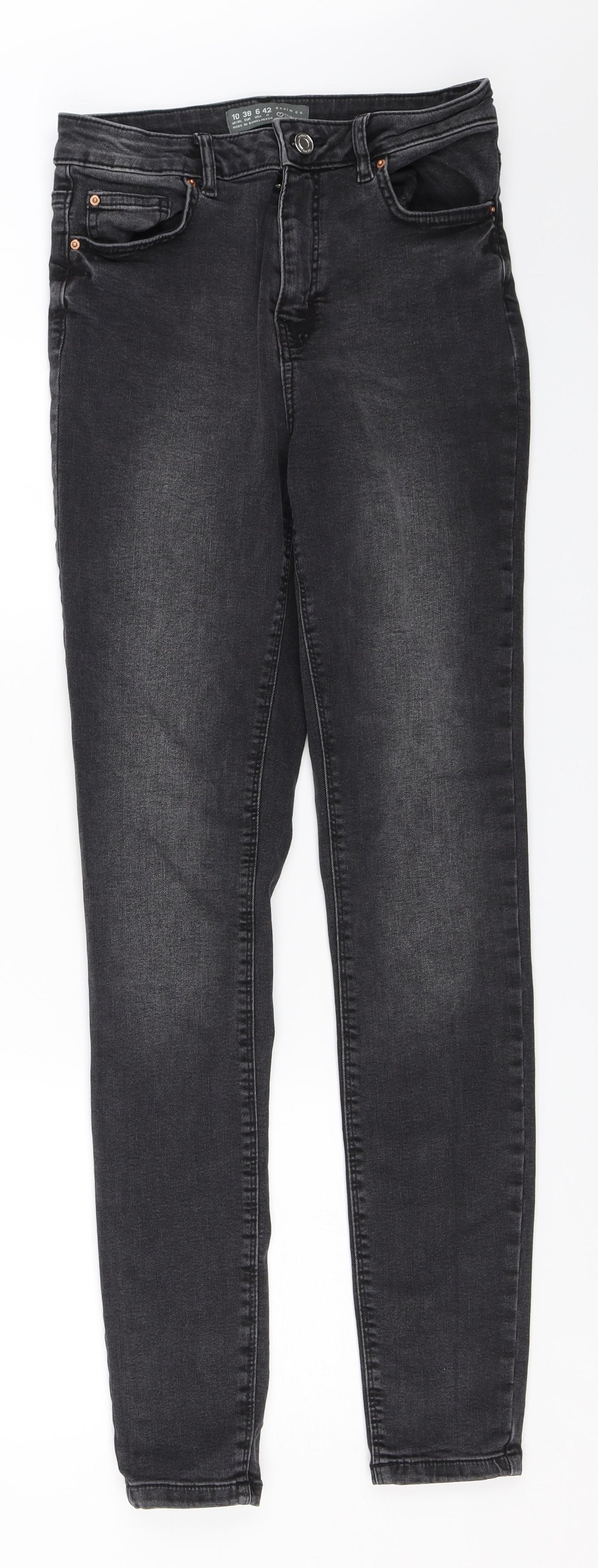 Primark Womens Black  Denim Skinny Jeans Size 10 L28 in