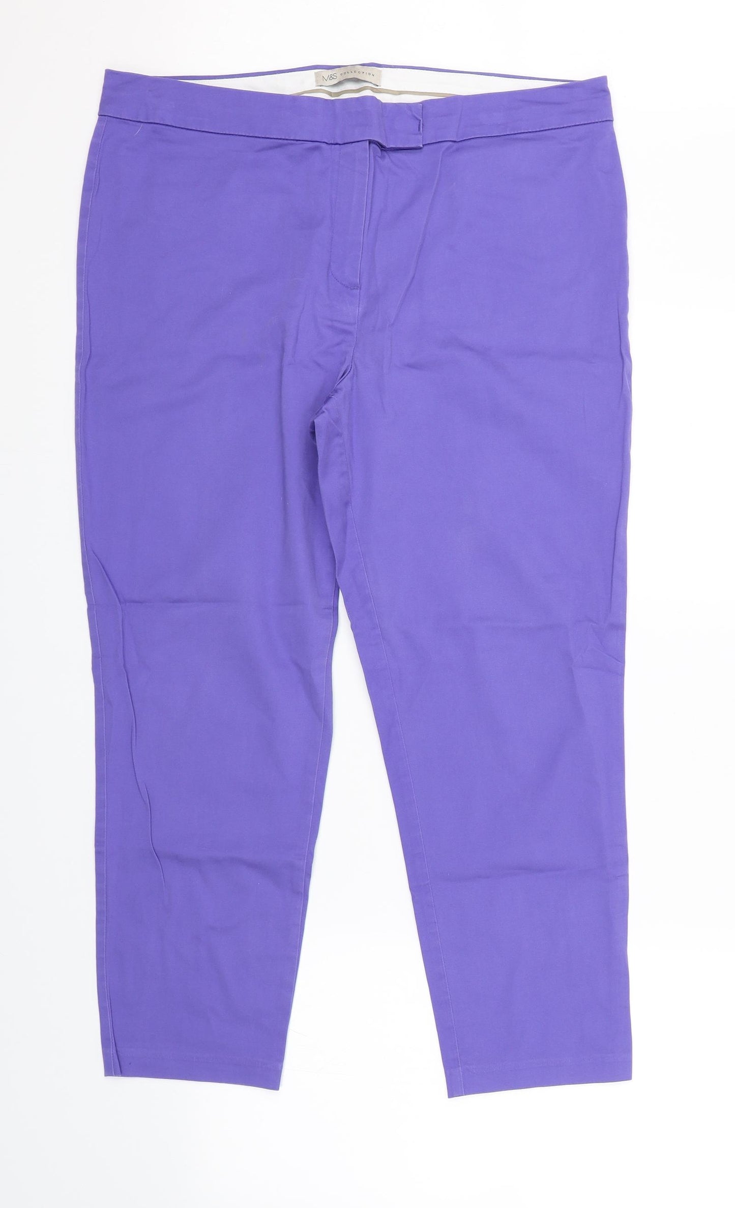 M&S Womens Purple   Carrot Trousers Size 16 L23 in