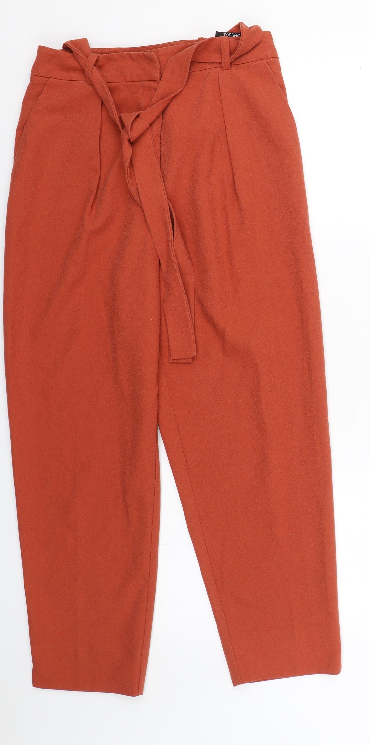 Topshop Womens Orange   Carrot Trousers Size 8 L23 in