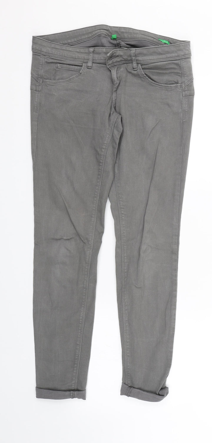 United Colors of Benetton Womens Grey Denim Skinny Jeans Size 31 L25 in
