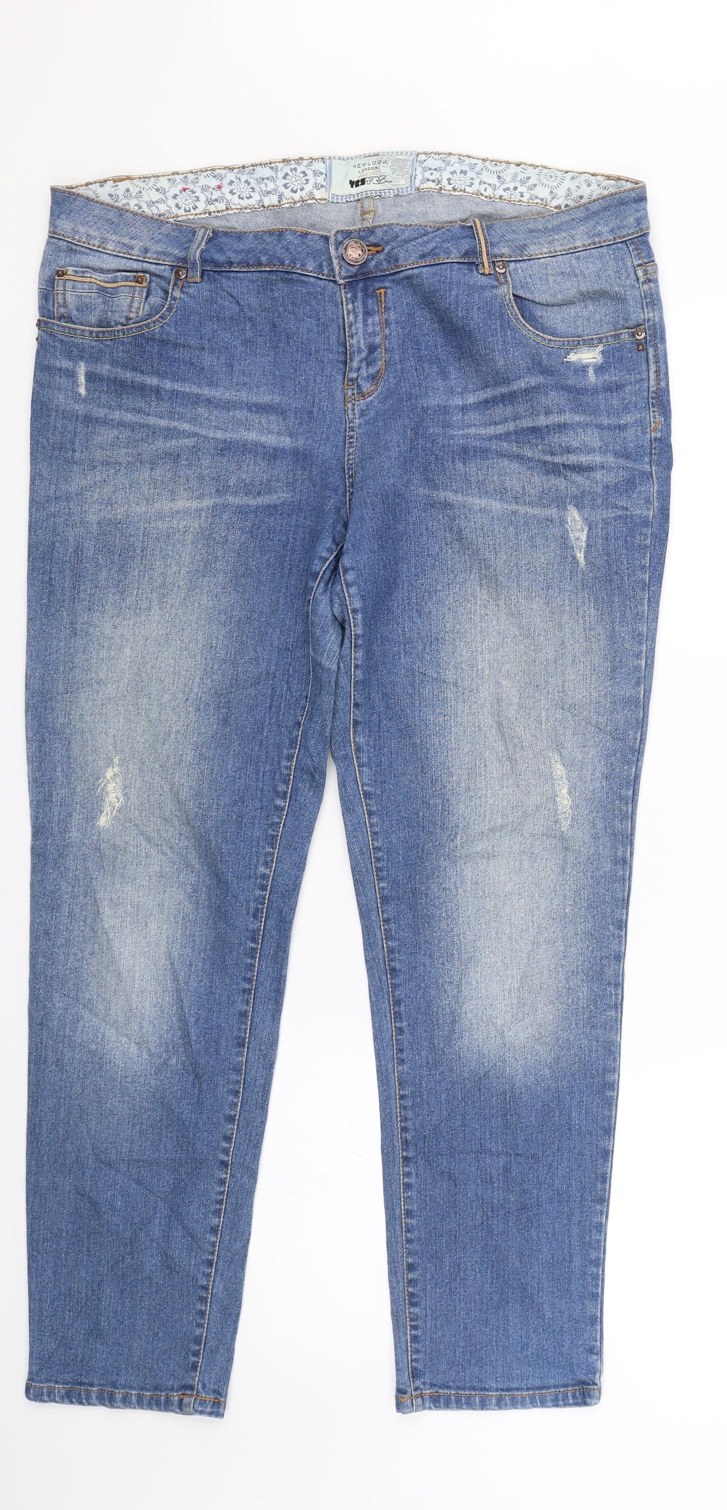 New Look Womens Blue  Denim Straight Jeans Size 16 L27 in