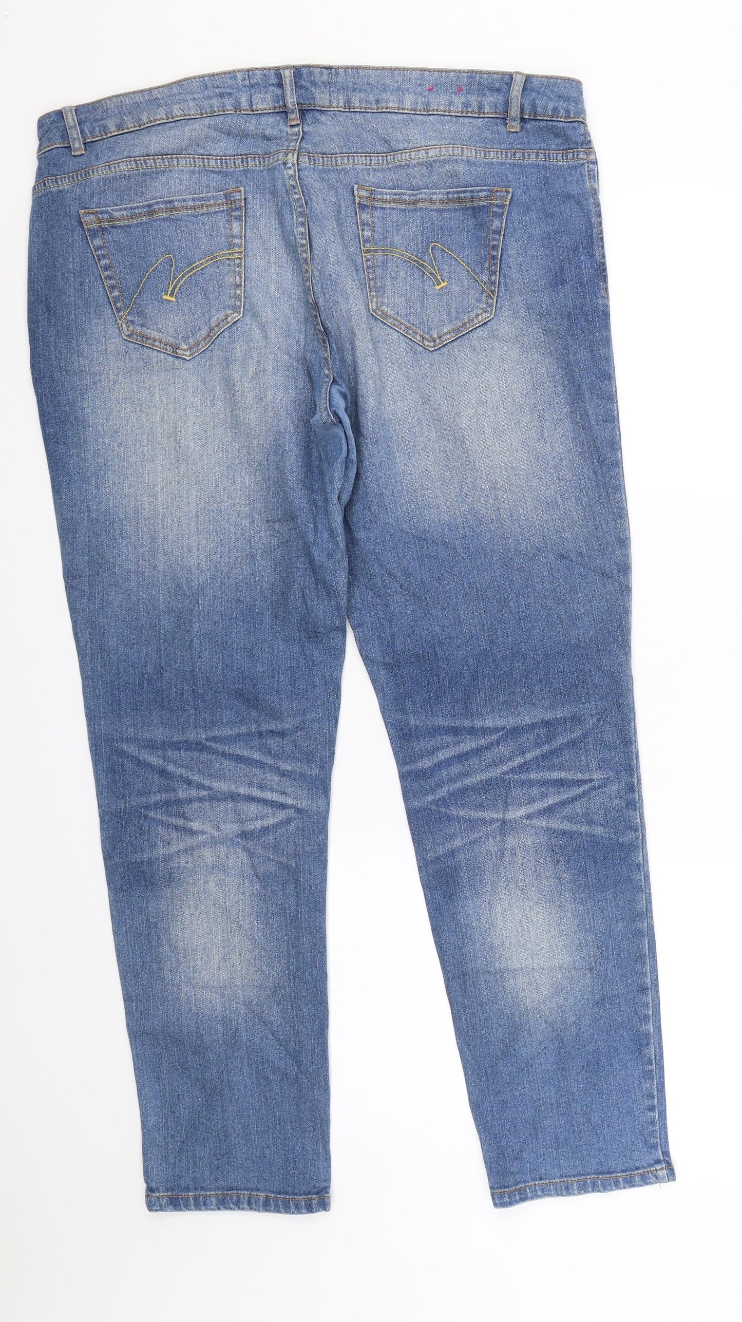 New Look Womens Blue  Denim Straight Jeans Size 16 L27 in