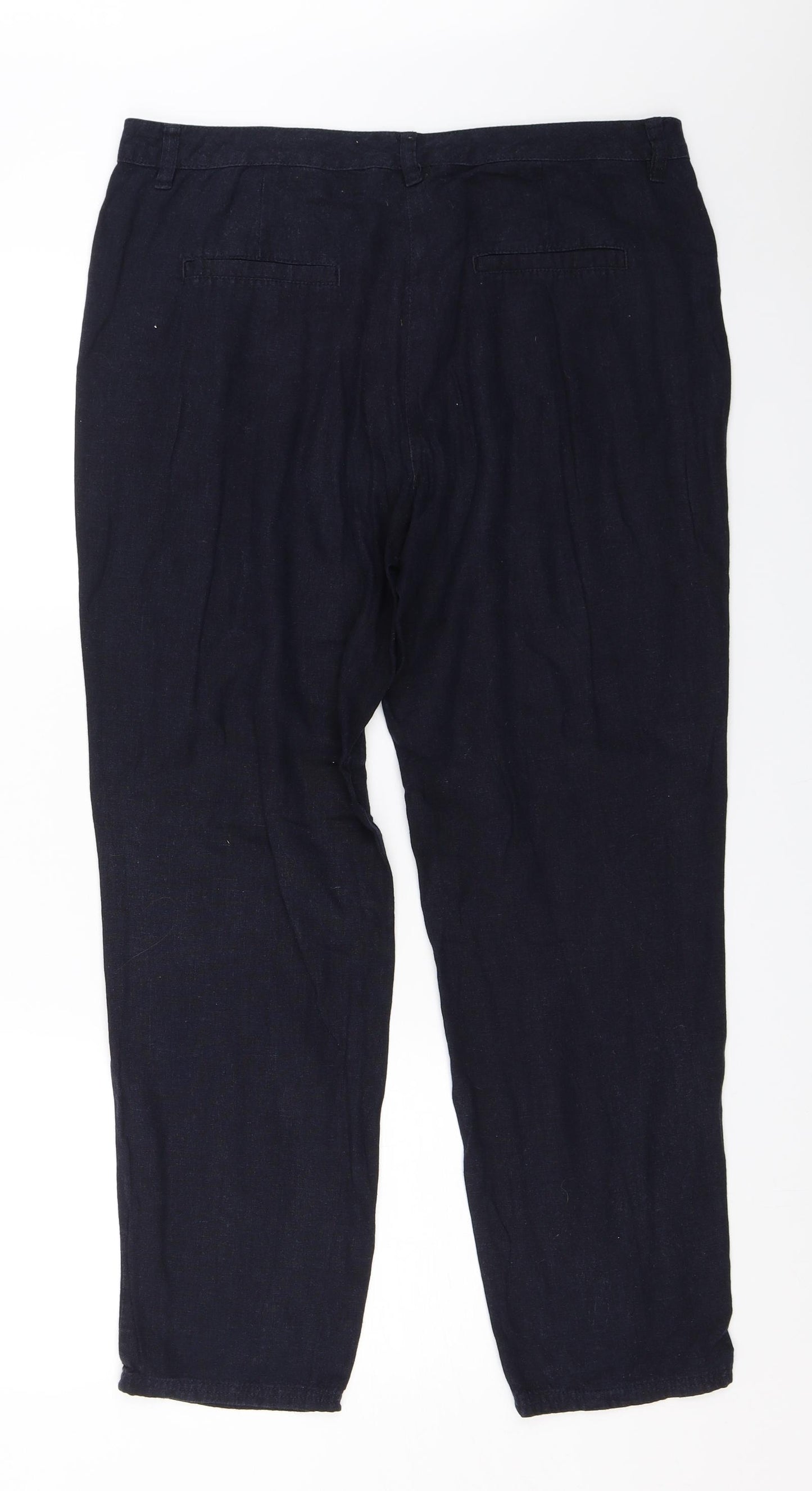 BHS Womens Blue   Capri Trousers Size 14 L27 in