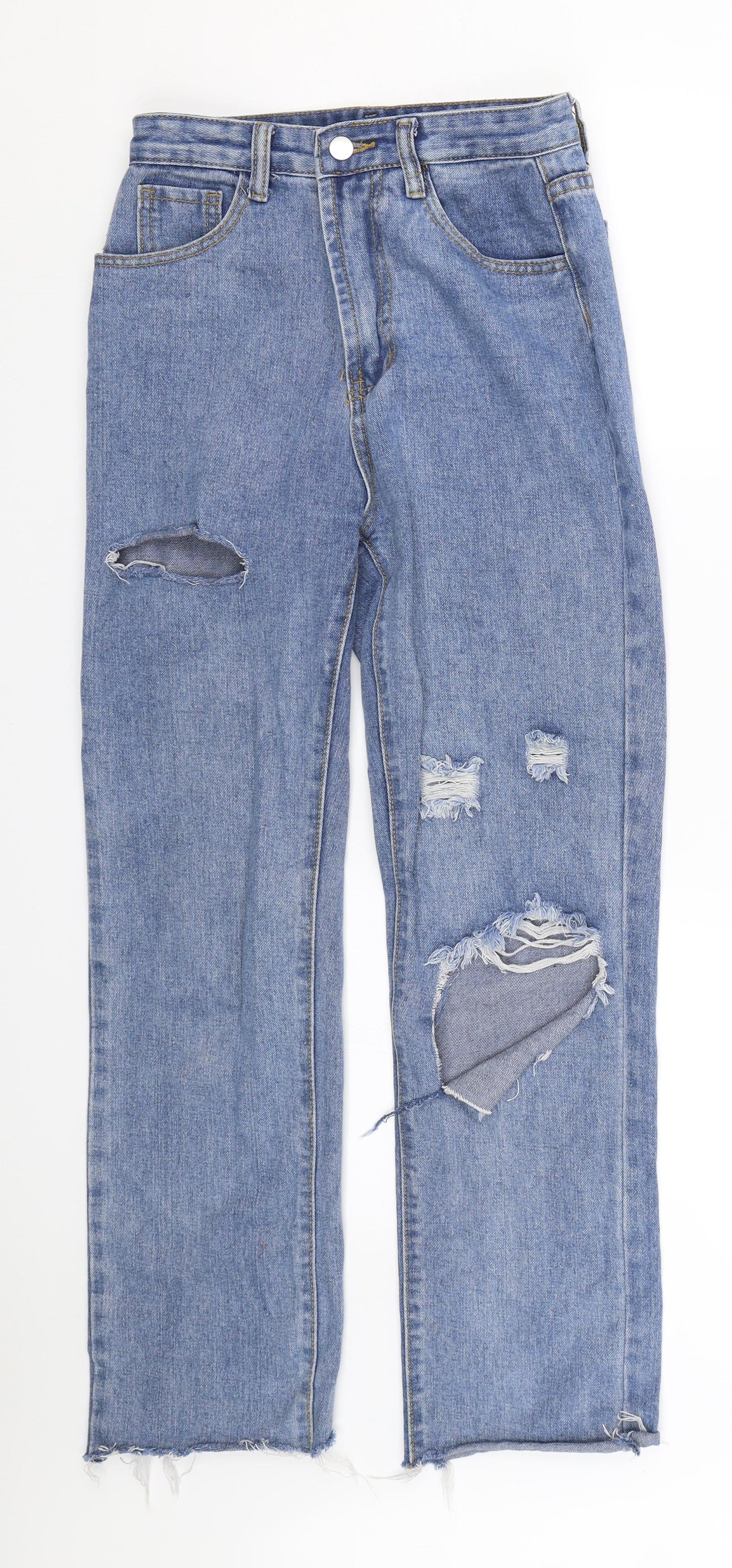 Shien Womens Blue  Denim Straight Jeans Size XS L25 in