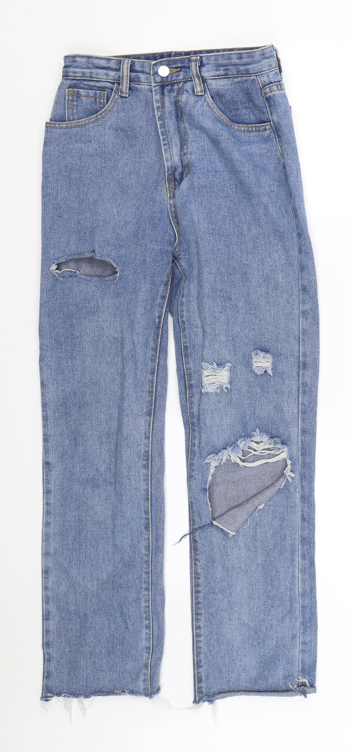 Shien Womens Blue  Denim Straight Jeans Size XS L25 in