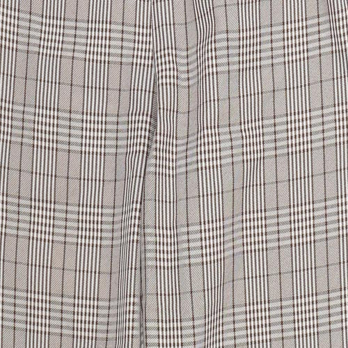 Prettylitlething Womens Brown Check  Capri Trousers Size 4 L22 in