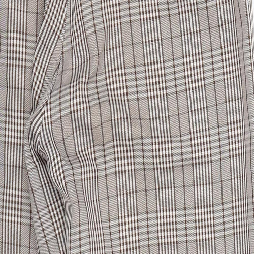 Prettylitlething Womens Brown Check  Capri Trousers Size 4 L22 in