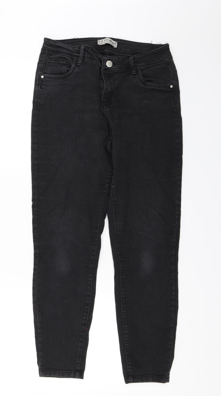 Primark Womens Black Denim Skinny Jeans Size 12 L24 in