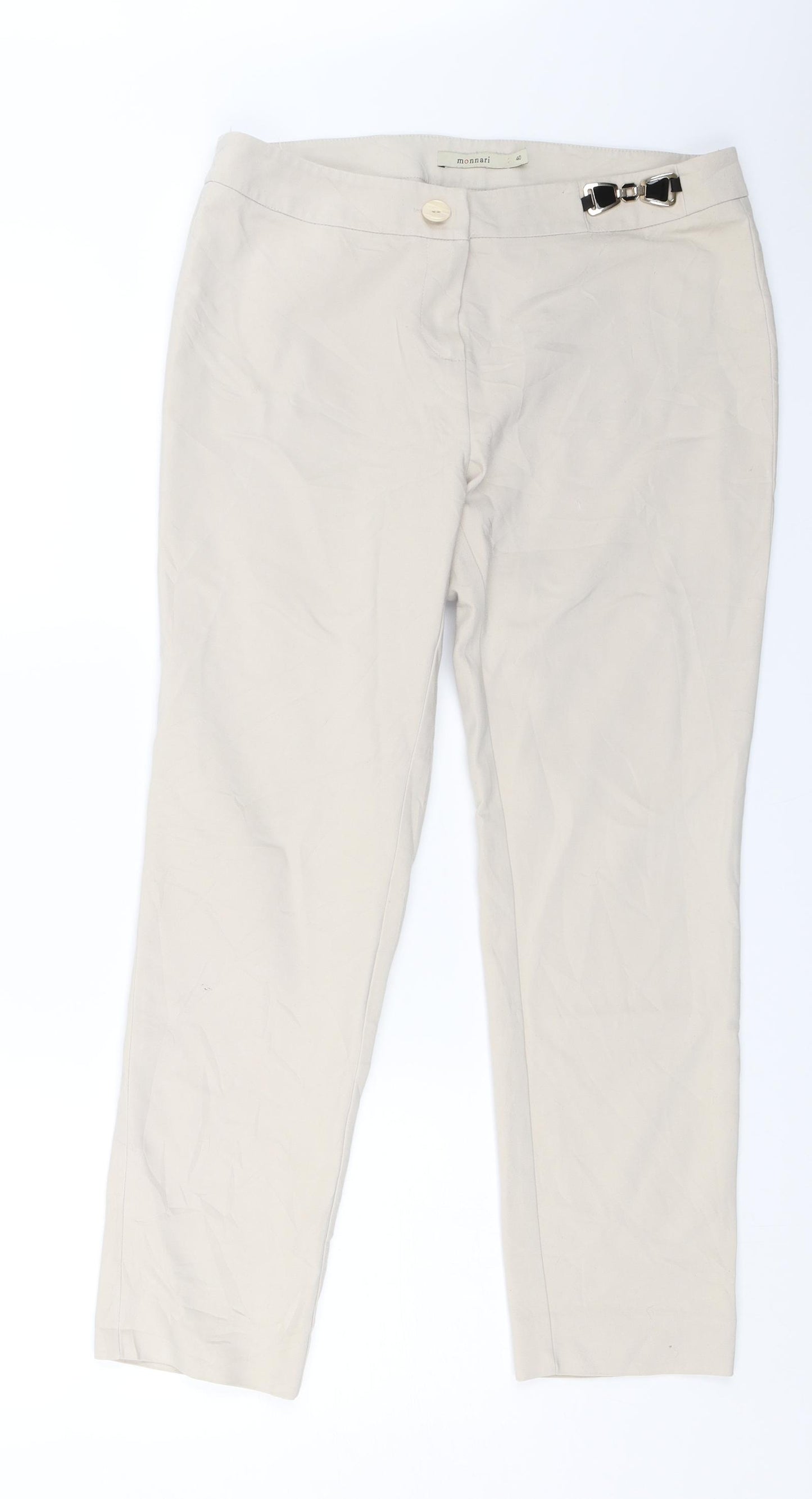 Monarri Womens Beige   Capri Trousers Size 12 L25 in
